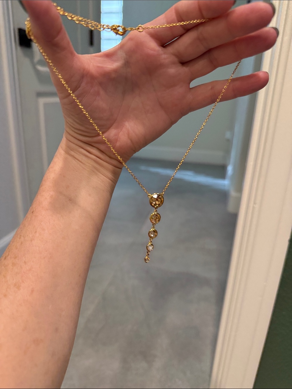 Touchstone Crystal Gold-Tone Necklace with Amber and Yellow Crystals - Picture 5 of 6
